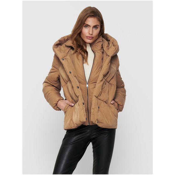 Only Light Brown Women's Quilted Winter Jacket ONLY Sydney - Women