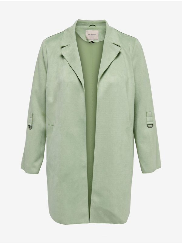 Only Light green lightweight coat for women in suede finish ONLY CARMAKOMA - Ladies