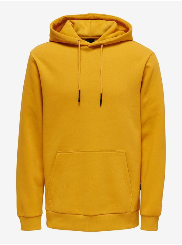 Only Orange Mens Basic Hoodie ONLY & SONS Ceres - Men