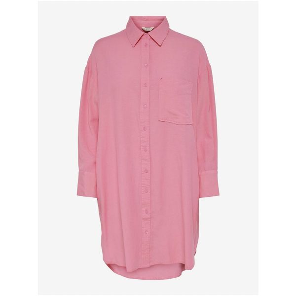 Only Pink Long Flax Shirt ONLY Mathilde - Women