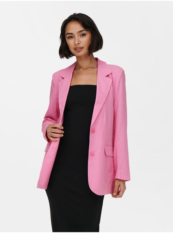 Only Pink oversize blazer with linen ONLY Caro - Ladies