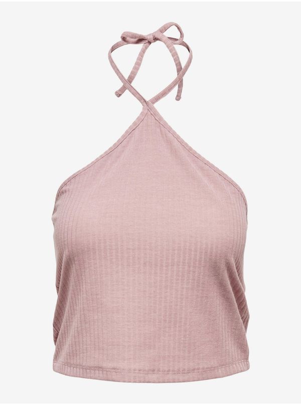 Only Pink Ribbed Cropped Tank Top ONLY Emma - Women