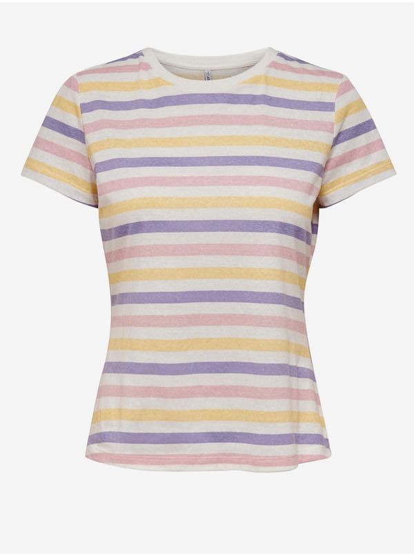 Only Purple-pink striped T-shirt ONLY Edna - Women