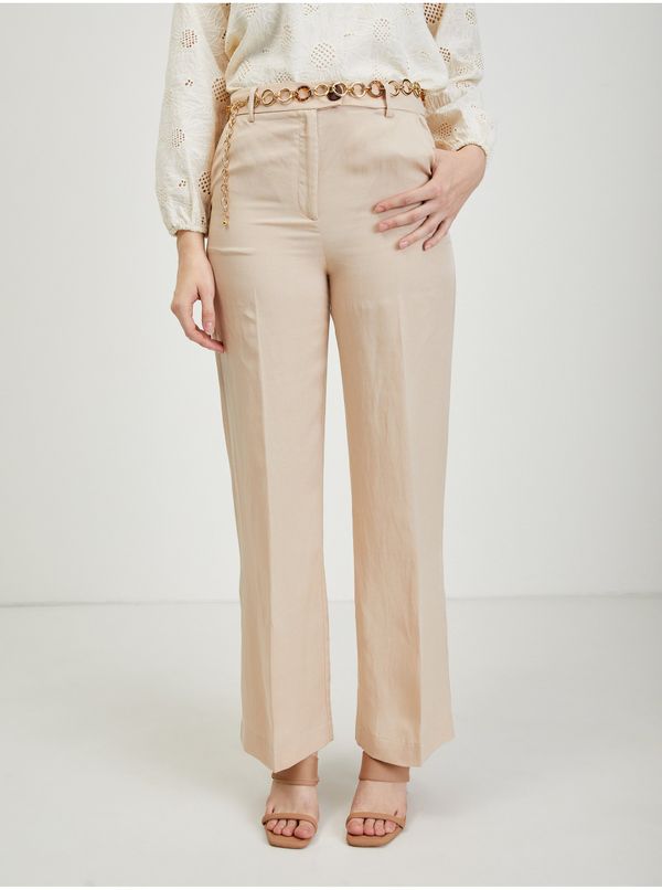 Orsay Beige women's trousers with linen ORSAY - Ladies