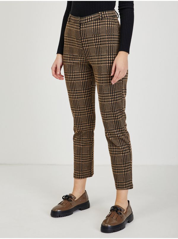 Orsay Brown women's shortened checked trousers ORSAY - Ladies