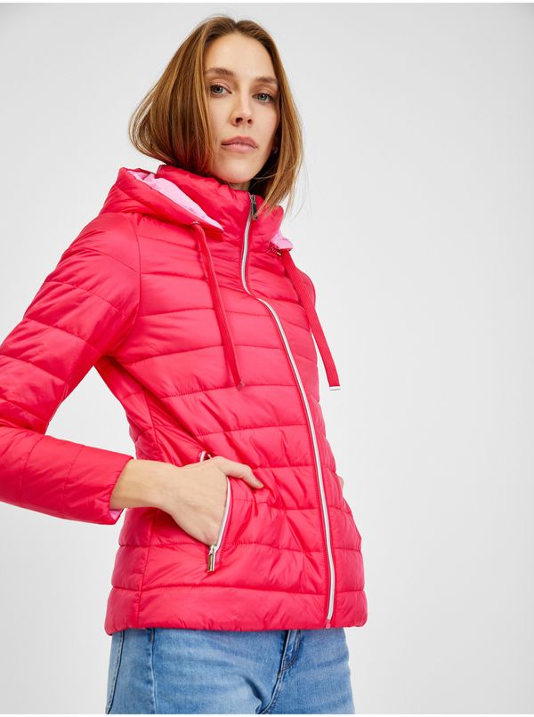 Orsay Orsay Dark Pink Ladies Winter Quilted Jacket - Women