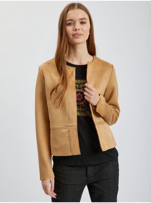 Orsay Orsay Light brown ladies suede jacket - Women