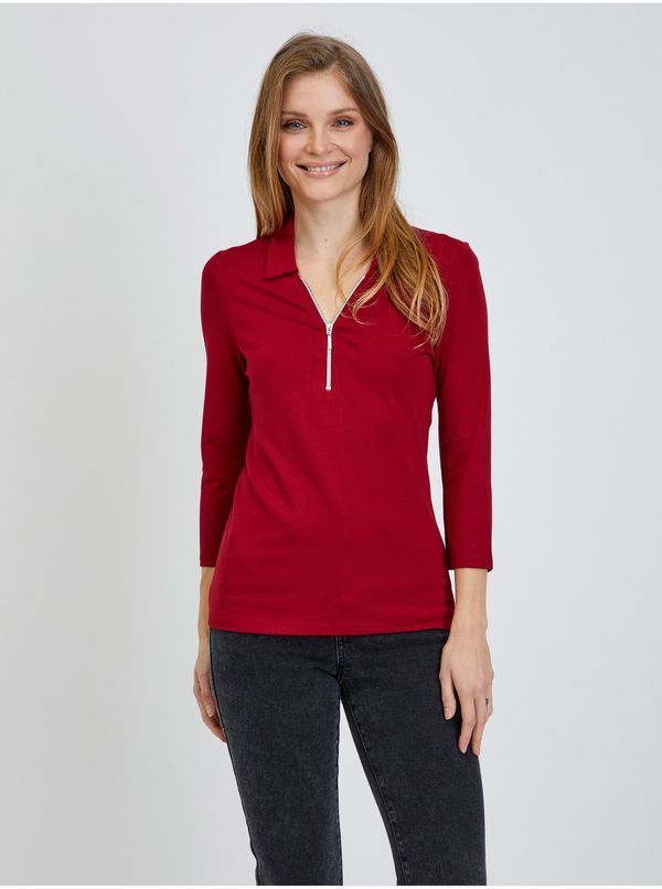 Orsay Red T-Shirt with Three-Quarter Sleeve ORSAY - Women