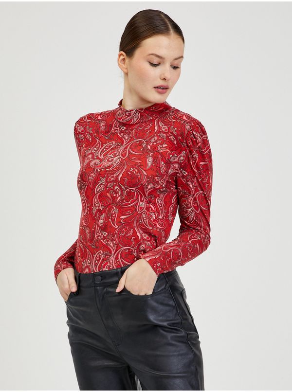 Orsay Red Women's Patterned Long Sleeve T-Shirt ORSAY Paisy - Women