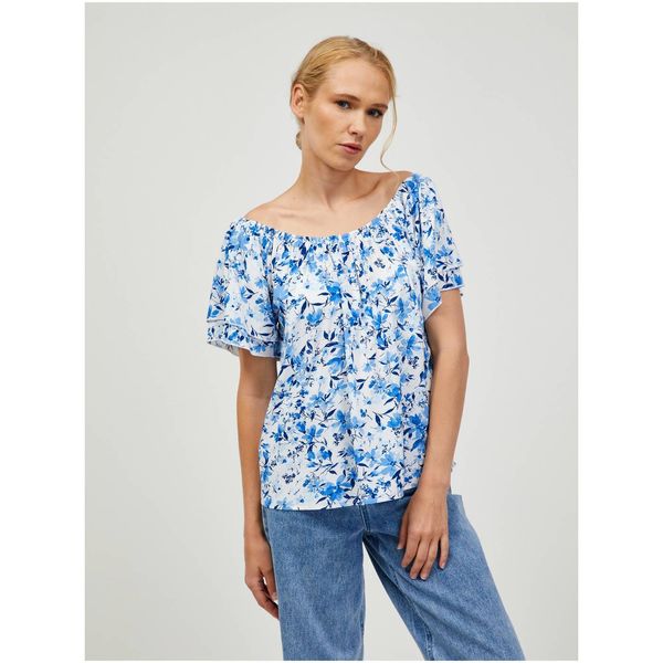Orsay White-blue flowered blouse ORSAY - Women