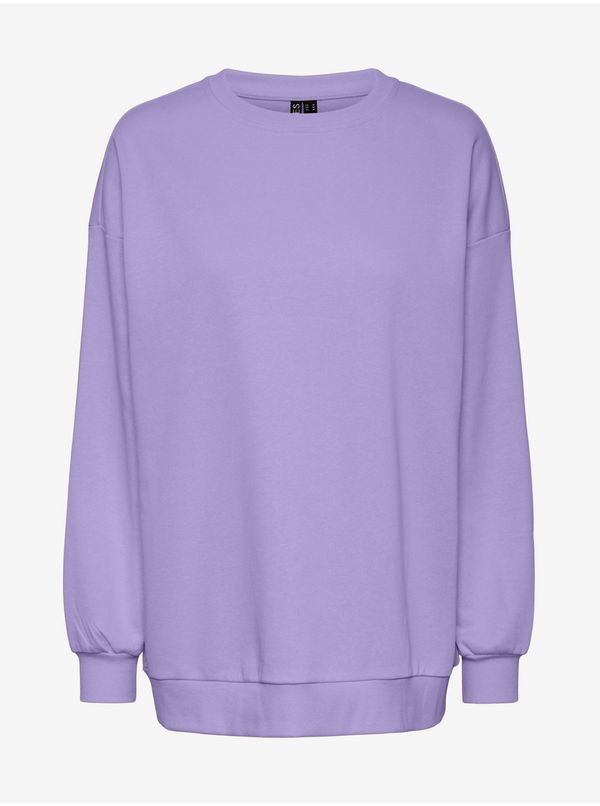 Pieces Light purple womens oversize sweatshirt Pieces Chilli - Women