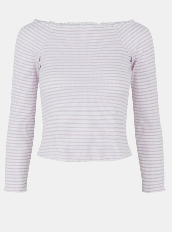 Pieces Purple-White Striped T-Shirt Pieces Alicia - Women