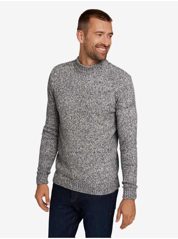 Tom Tailor Grey Mens Sweater with Stand-up Collar Tom Tailor - Men