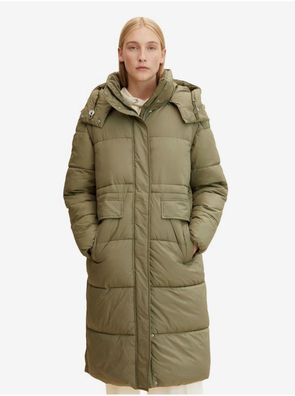 Tom Tailor Tom Tailor Green Women's Quilted Winter Coat with Detachable Sleeves and Hood T - Women