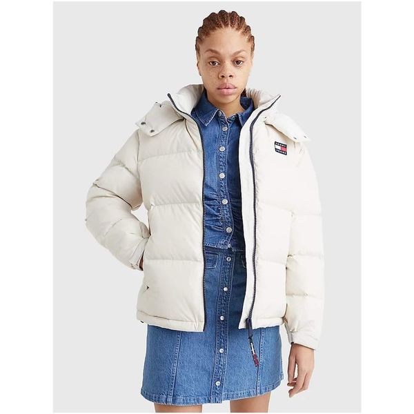 Tommy Hilfiger Creamy Women's Quilted Winter Jacket Tommy Jeans Alaska Puffer - Ladies