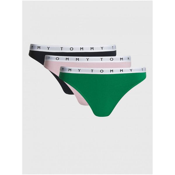 Tommy Hilfiger Set of three women's thongs in blue, pink and green Tommy Hilfiger - Ladies