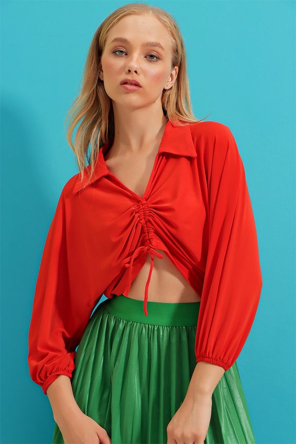 Trend Alaçatı Stili Trend Alaçatı Stili Blouse - Red - Relaxed fit