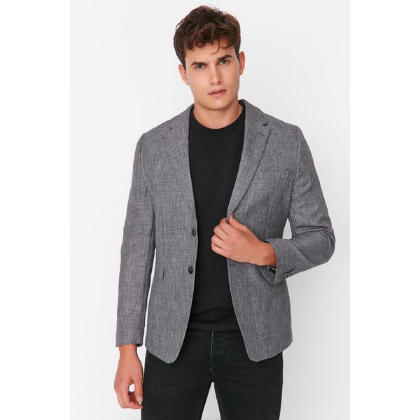 Trendyol Trendyol Anthracite Men's Slim Fit Blazer Textured Jacket