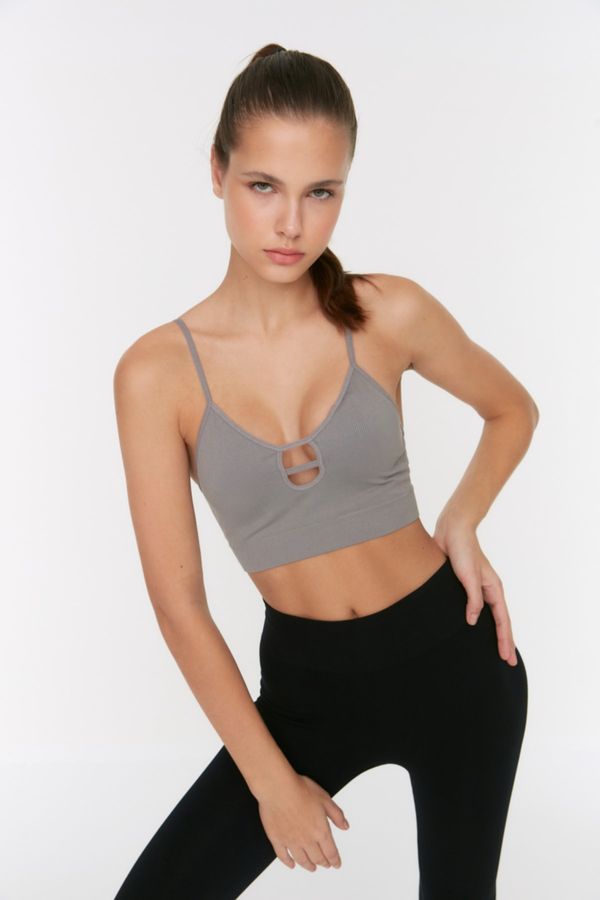 Trendyol Trendyol Anthracite Seamless Cut Out Detailed Sports Bra