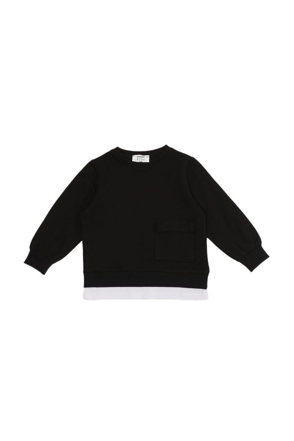 Trendyol Trendyol Black Pocket Detailed Boy Knitted Slim Sweatshirt