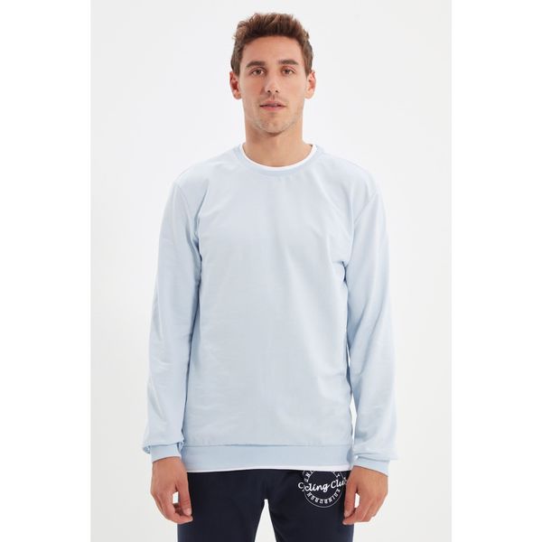 Trendyol Trendyol Blue Men's Basic Regular Fit Sweatshirt