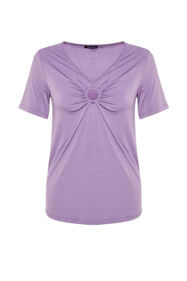 Trendyol Trendyol Curve Plus Size Blouse - Purple - Fitted