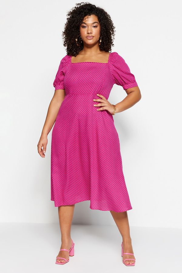 Trendyol Trendyol Curve Plus Size Dress - Pink - A-line