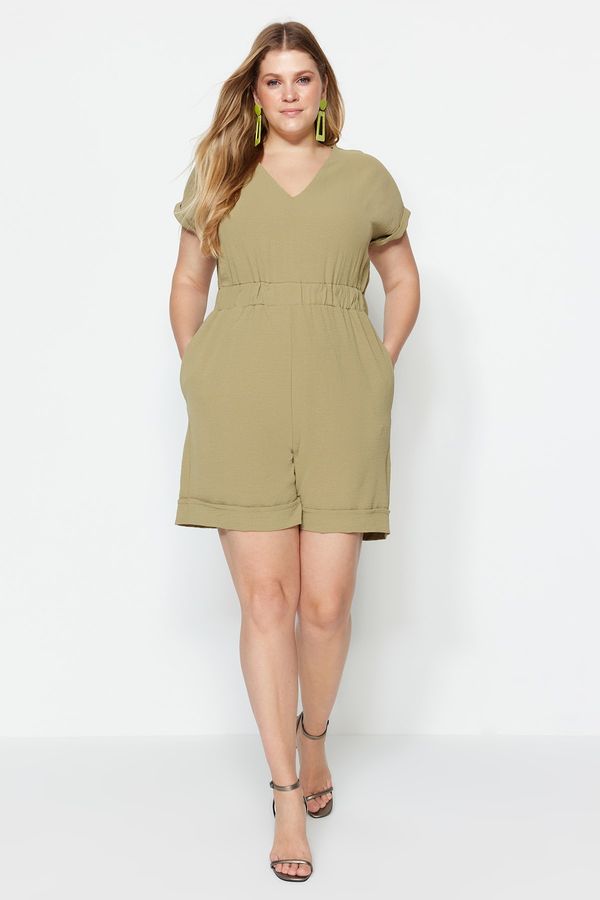 Trendyol Trendyol Curve Plus Size Jumpsuit - Green - Relaxed fit