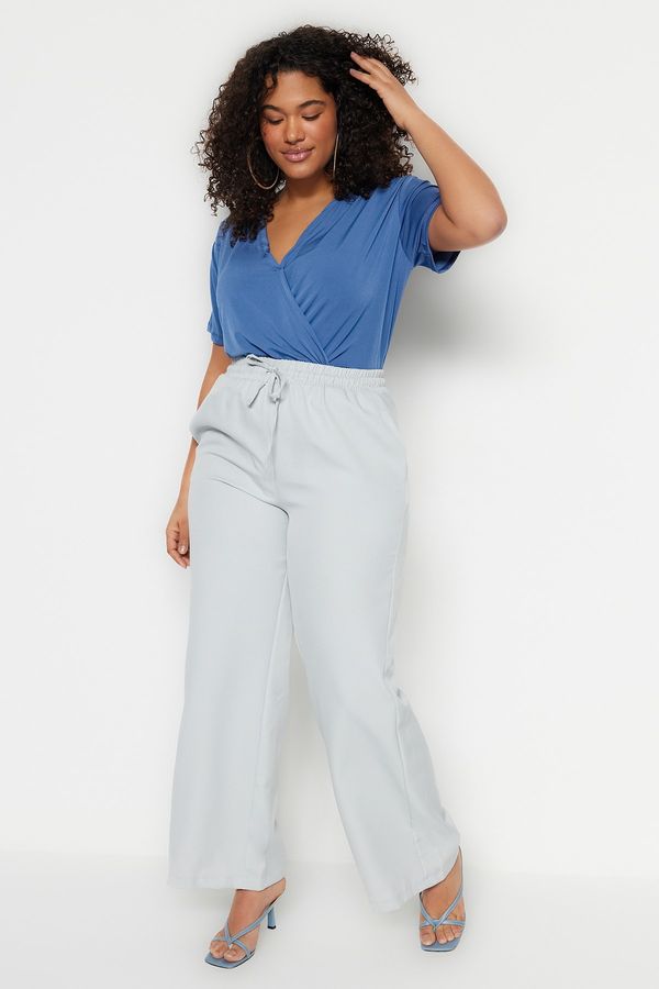 Trendyol Trendyol Curve Plus Size Pants - Blue - Relaxed