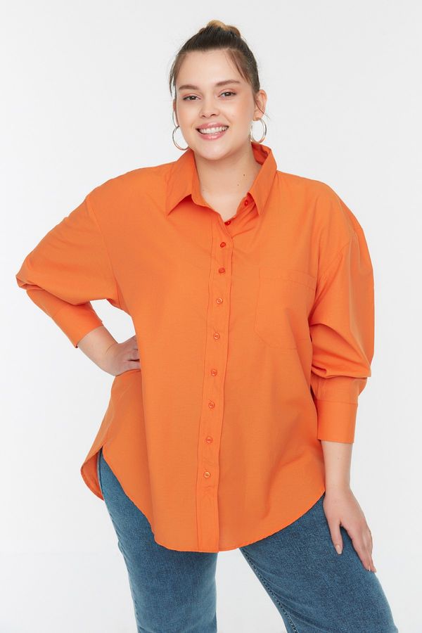 Trendyol Trendyol Curve Plus Size Shirt - Orange - Regular fit