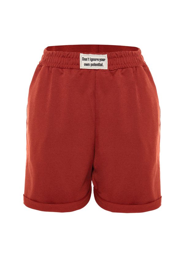 Trendyol Trendyol Curve Plus Size Shorts & Bermuda - Brown - High Waist