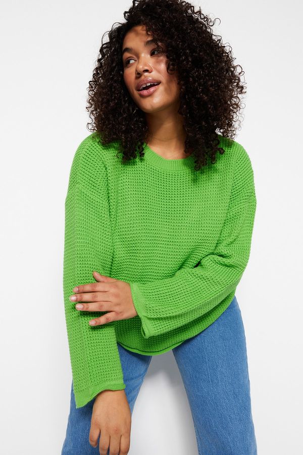 Trendyol Trendyol Curve Plus Size Sweater - Green - Relaxed fit