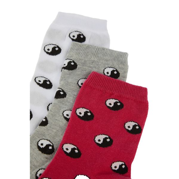 Trendyol Trendyol Fuchsia Patterned 3-Pack Socks