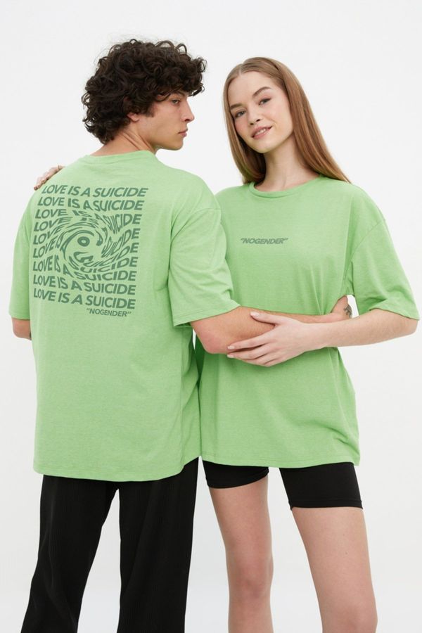 Trendyol Trendyol Green Unisex Oversize T-Shirt