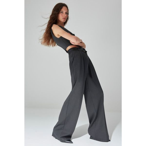 Trendyol Trendyol Limited Edition Anthracite High Waist Woven Trousers