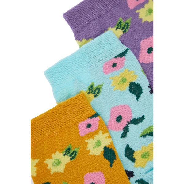 Trendyol Trendyol Multicolor Floral 3-Pack Socks