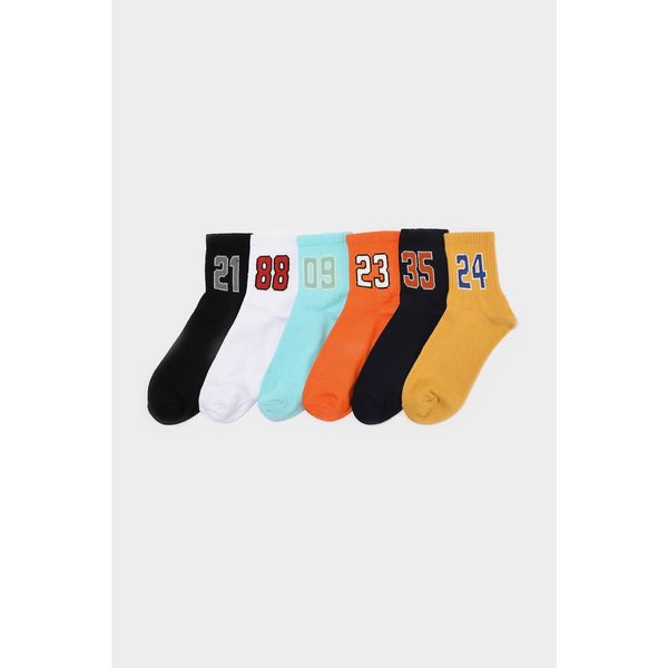 Trendyol Trendyol MulticolorEd Męskie 6 Pack Half Quarter Socks
