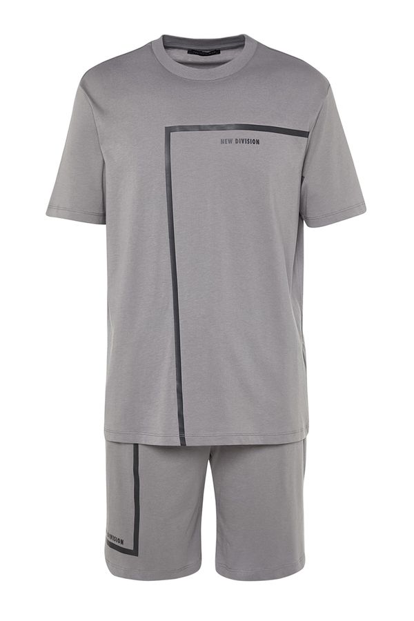 Trendyol Trendyol Pajama Set - Gray - With Slogan