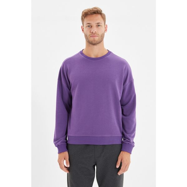 Trendyol Trendyol Purple Men's Oversize Fit Sweatshirt