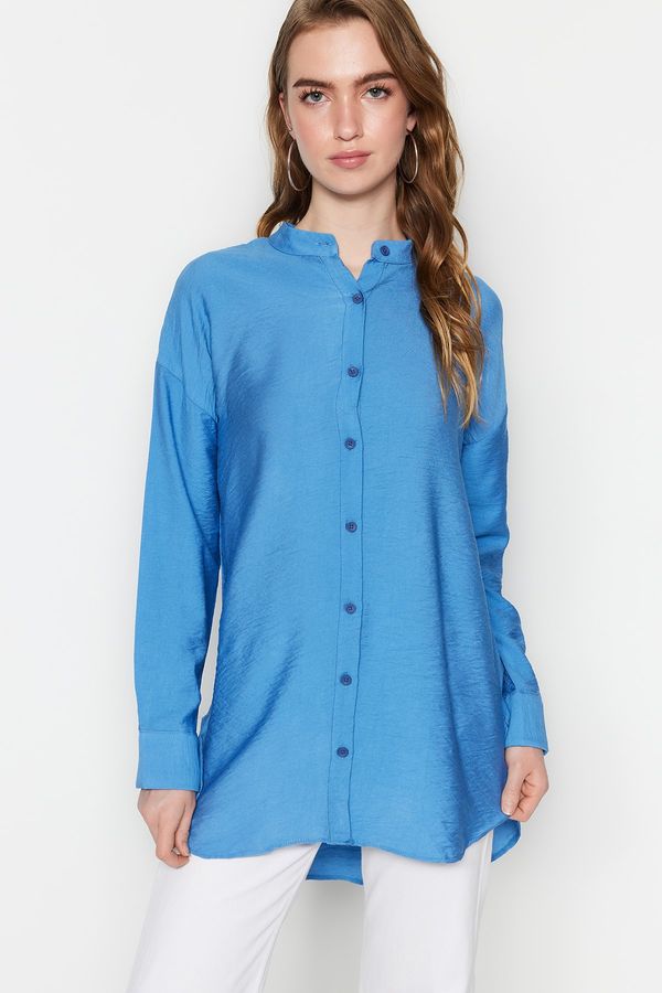 Trendyol Trendyol Shirt - Blue - Relaxed fit