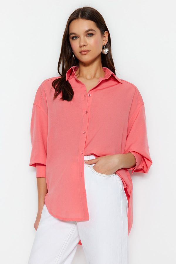 Trendyol Trendyol Shirt - Pink - Oversize