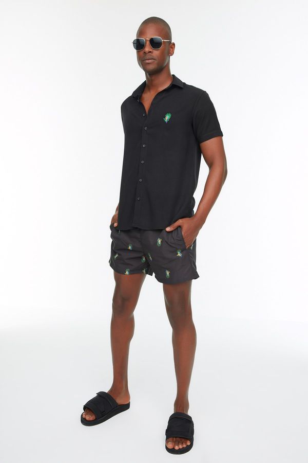 Trendyol Trendyol Swim Shorts - Black - Animal print