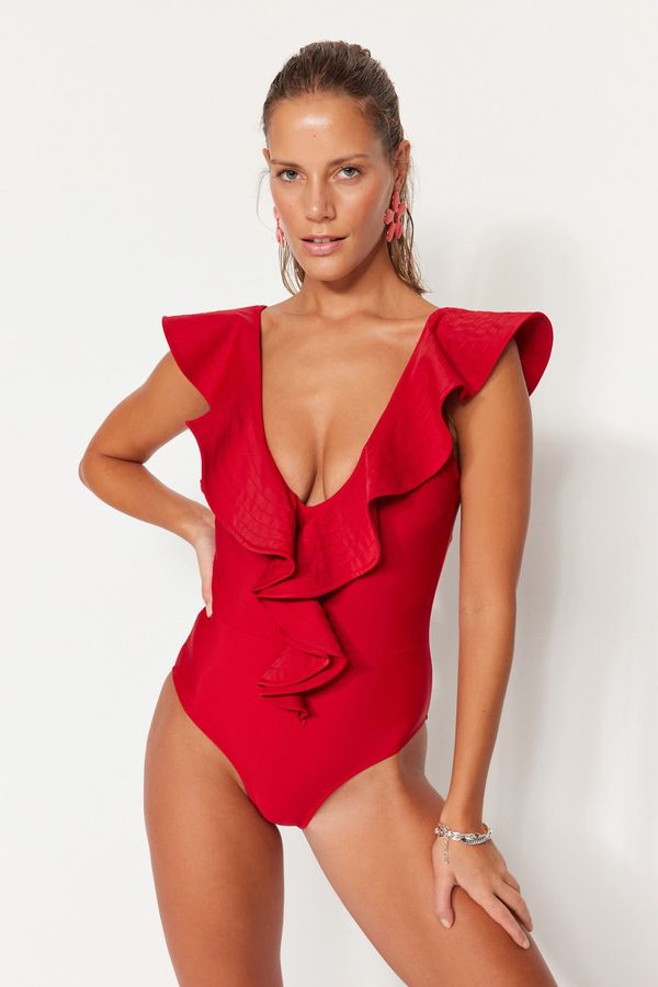 Trendyol Trendyol Swimsuit - Red - Plain