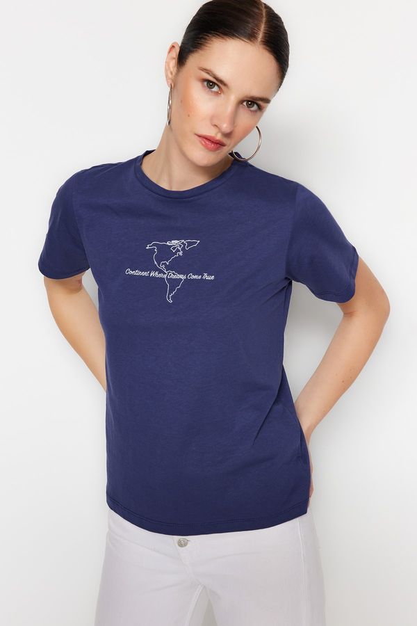 Trendyol Trendyol T-Shirt - Navy blue - Regular