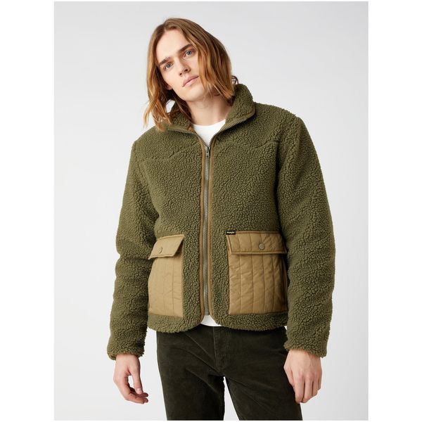 Wrangler Green Men's Jacket made of artificial fur Wrangler - Men