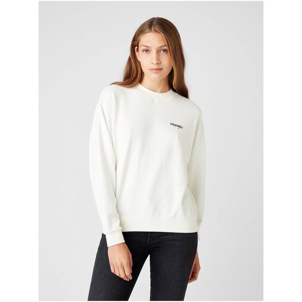 Wrangler White Women's Sweatshirt with Wrangler Retro Sweat Print - Women