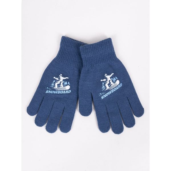 Yoclub Yoclub Kids's Boys' Five-Finger Gloves RED-0012C-AA5A-013