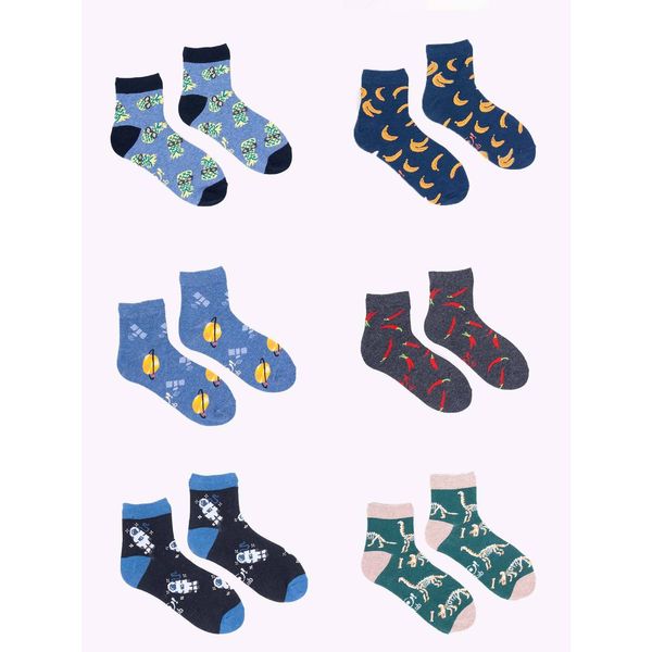 Yoclub Yoclub Man's Boys' Cotton Socks Patterns Colours 6-pack SKA-0023C-AA00-002