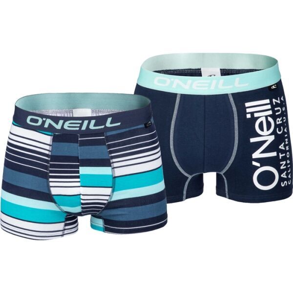 O'Neill O'Neill MEN BOXER STRIPES PLAIN 2-PACK Bokserki męskie, niebieski, rozmiar L