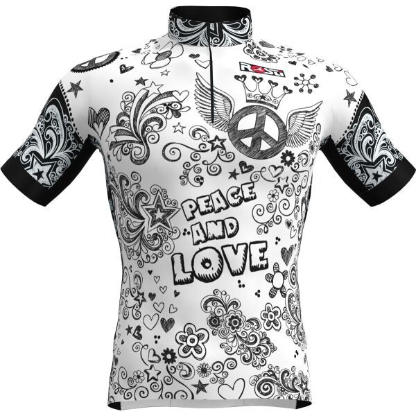 Rosti Rosti PEACE AND LOVE Koszulka rowerowa męska, biały, rozmiar 3XL